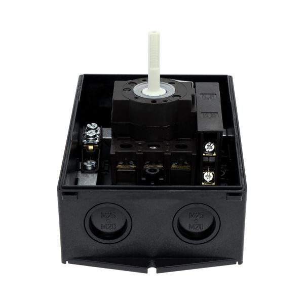 Main switch, P1, 25 A, surface mounting, 3 pole, 1 N/O, 1 N/C, STOP function, With black rotary handle and locking ring, Lockable in the 0 (Off) posit image 33