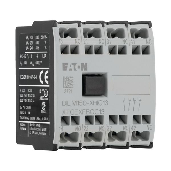 Auxiliary contact module, 4 pole, Ith= 16 A, 1 N/O, 3 NC, Front fixing, Spring-loaded terminals, DILMC40 - DILMC150 image 9