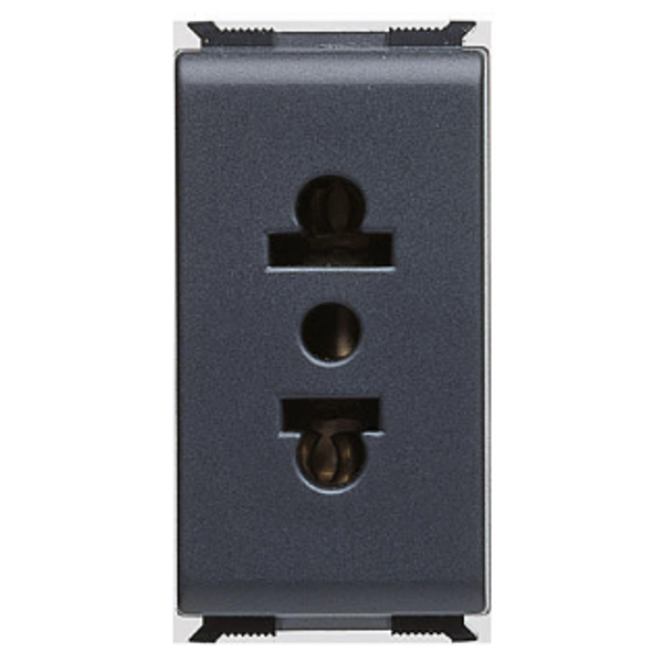 EURO AMERICAN STANDARD SOCKET-OUTLET - 250/125V ac - 2P+E 10/15A - 1 MODULE - PLAYBUS image 1