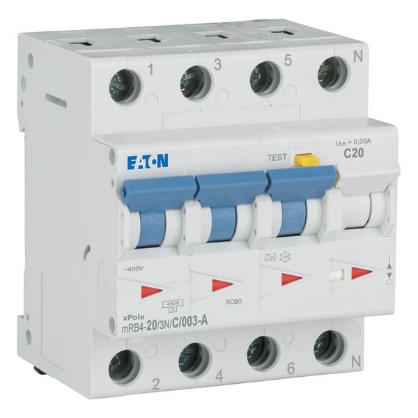 RCD/MCB combination, 20 A, 30 mA, MCB trip characteristic: C, 3p+N, RCD trip characteristic: A image 6