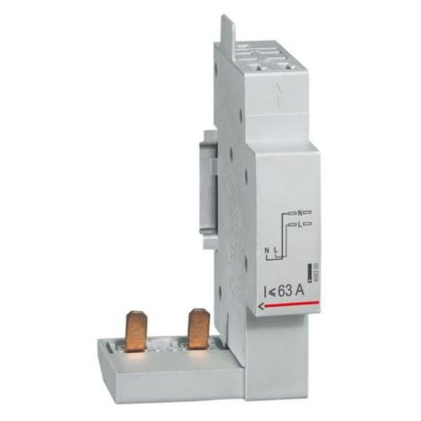 Comb connection module for DX³, DX³-ID and DX³-IS - with automatic terminal - 2P up to 63A - 1 module image 1