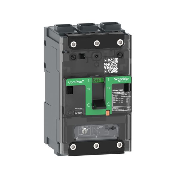 Circuit breaker, ComPacT NSXm 100E, 16kA/415VAC, 3 poles, TMD trip unit 50A, EverLink lugs image 4