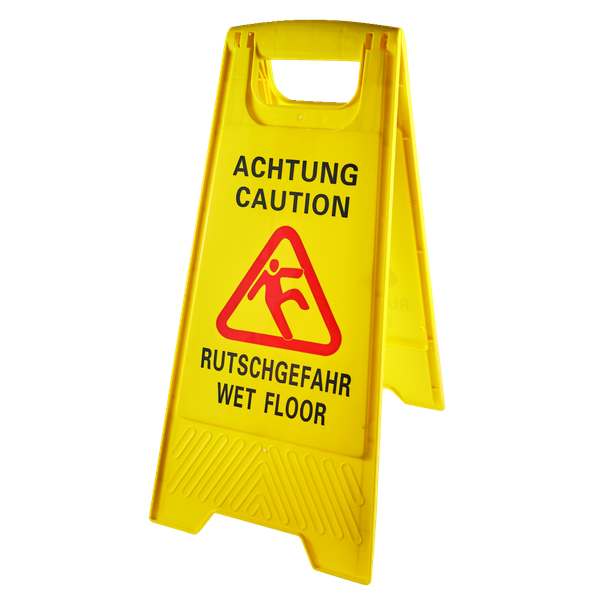 Yellow slippery floor warning sign image 1