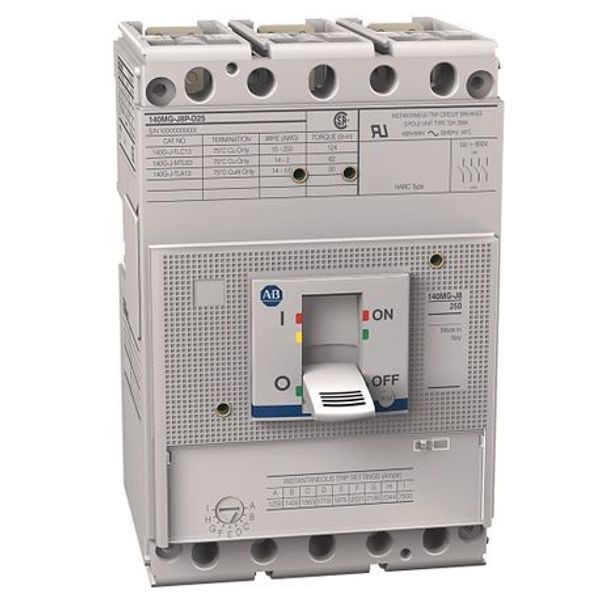 Allen-Bradley 140MG-J8P-D20 Motor Protection Circuit Protectors, J Frame, 35-65 kA at 480V, MCP (magnetic only), 200A image 1