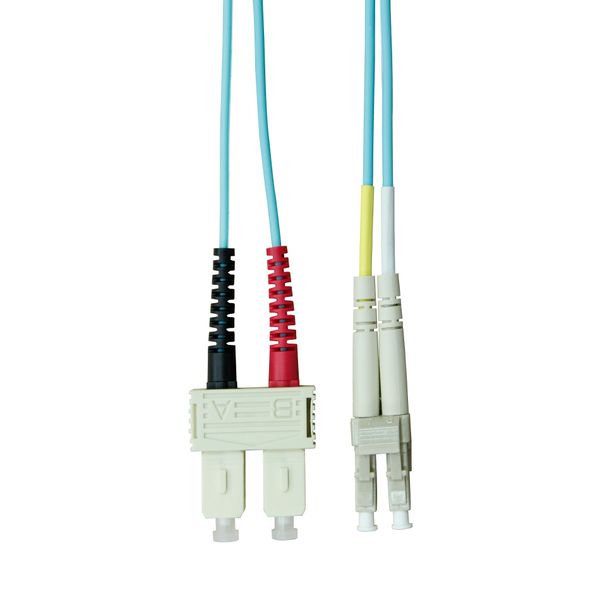 FO Patchcord Duplex LC/SC, 50/125æm OM3, LS0H-3, aqua, 5.0m image 1