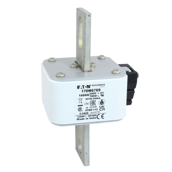 Fuse-link, high speed, 1600 A, AC 690 V, size 3, 76 x 92 x 139 mm, aR, IEC, UL, single indicator image 20