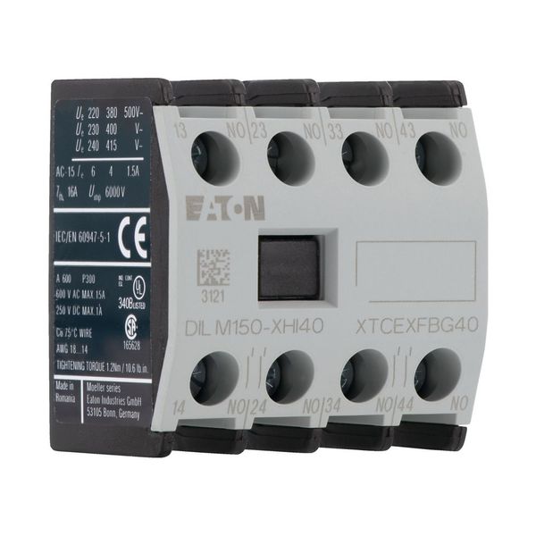 Auxiliary contact module, 4 pole, Ith= 16 A, 4 N/O, Front fixing, Screw terminals, DILM40 - DILM170 image 7