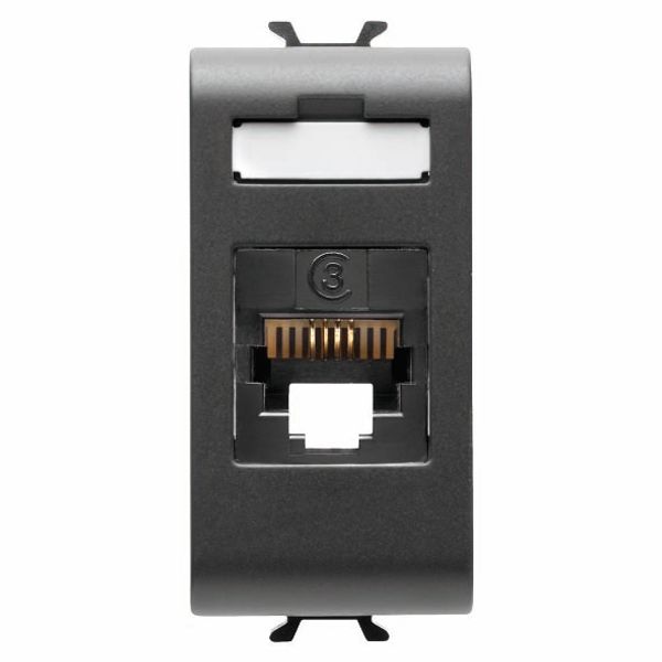 INTERNATIONAL STANDARD TELEPHONE SOCKET - RJ11 - SCREW-ON TERMINALS - 1 MODULE - SATIN BLACK - CHORUSMART image 2