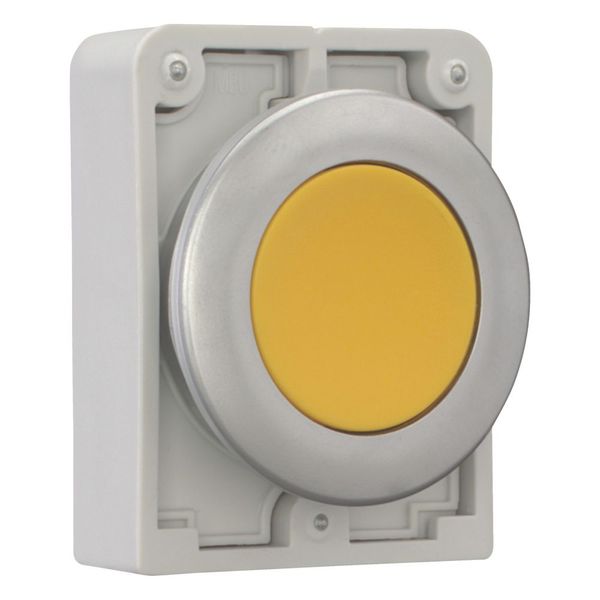 Pushbutton, RMQ-Titan, Flat, maintained, yellow, Blank, Metal bezel image 6