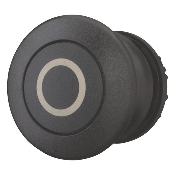 Mushroom actuator, RMQ-Titan, Mushroom, momentary, Mushroom black, black, inscribed, Bezel: black image 3