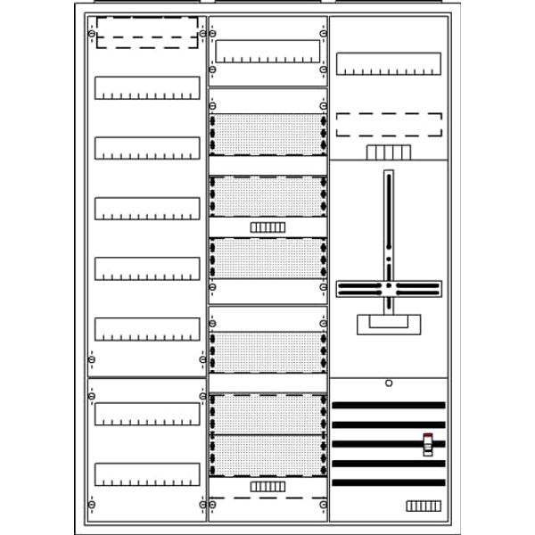 DA37HCM Meter board, Field width: 3, Rows: 77, 1100 mm x 800 mm x 215 mm, Isolated (Class II), IP31 image 17