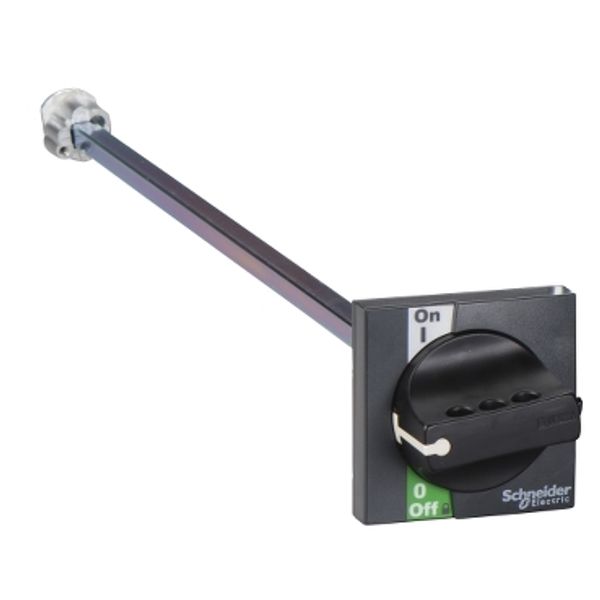 extended rotary handle for front control, Compact INS40 to INS60, IP55, IK08, black handle image 3