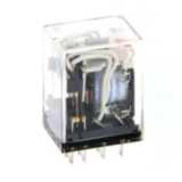 Plastic sealed relay, plug-in, 14-pin, 4PDT, 1 A, with LED, 24 VAC image 1