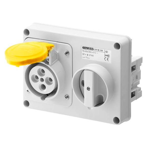 FIXED INTERLOCKED HORIZONTAL SOCKET-OUTLET - WITHOUT BOTTOM - WITHOUT FUSE-HOLDER BASE - 2P+E 32A 100-130V - 50/60HZ 4H - IP44 image 2