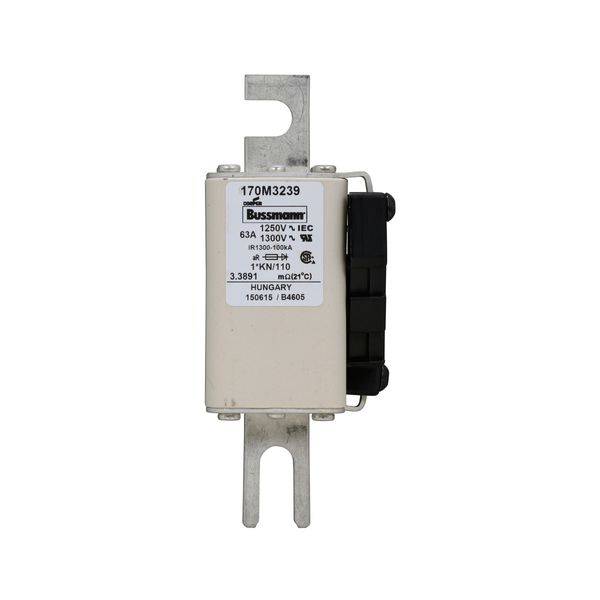 Fuse-link, high speed, 63 A, AC 1250 V, compact size 1, 45 x 58 x 138 mm, aR, DIN, IEC, type K indicator image 6