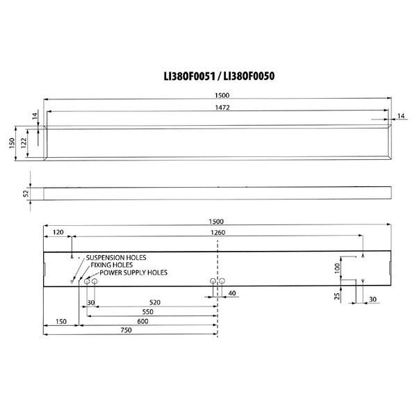 Office LED D, 38W, 4000K, 4864lm, DALI, anodized, L-1,5m image 3