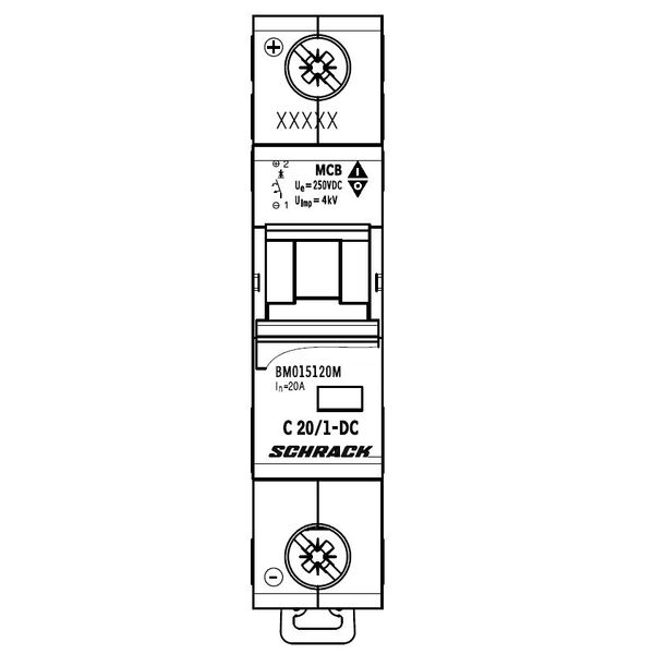 Miniature Circuit Breaker (MCB) DC-C20, 1-pole, 40ø C, 10kA image 1