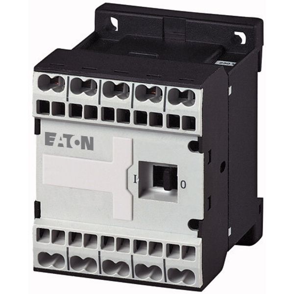 Contactor relay, 230 V 50/60 Hz, N/O = Normally open: 2 N/O, N/C = Normally closed: 2 NC, Spring-loaded terminals, AC operation image 1