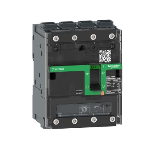 Circuit breaker, ComPacT NSXm 160F, 36kA/415VAC, 4 poles 4D (neutral fully protected), TMD trip unit 160A, EverLink lugs image 2