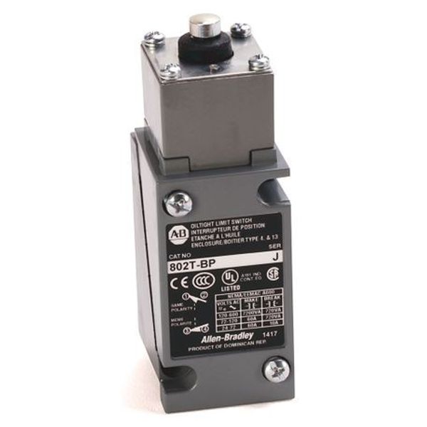 Allen-Bradley, 802T-BP, Limit Switch, NEMA Type 4 and 13 Oiltight Construction, Plug-In, Top Push Rod, 2-Circuit, Whole Switch image 1