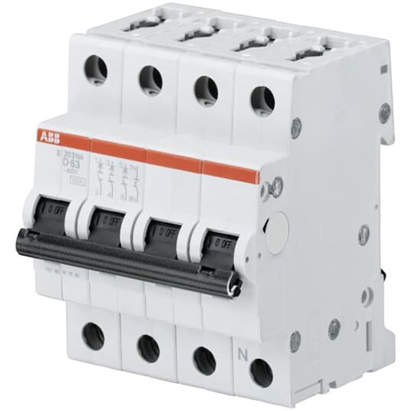 S203-D1NA Miniature Circuit Breaker - 3+NP - D - 1 A image 1