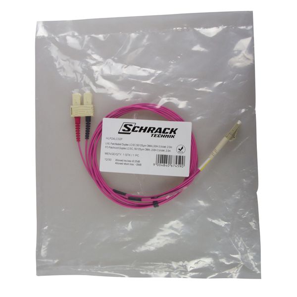 FO Patchcord Duplex LC/SC, 50/125æm OM4, LS0H-3,violet, 5.0m image 3