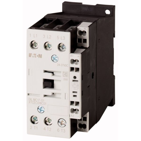 Contactor, 3 pole, 380 V 400 V 7.5 kW, 1 NC, 230 V 50/60 Hz, AC operation, Spring-loaded terminals image 1