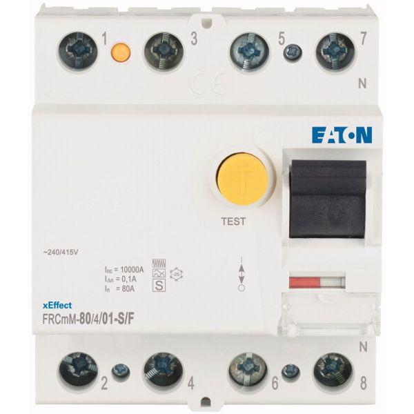 Residual current circuit breaker (RCCB), 80A, 4p, 100mA, type S/F image 2