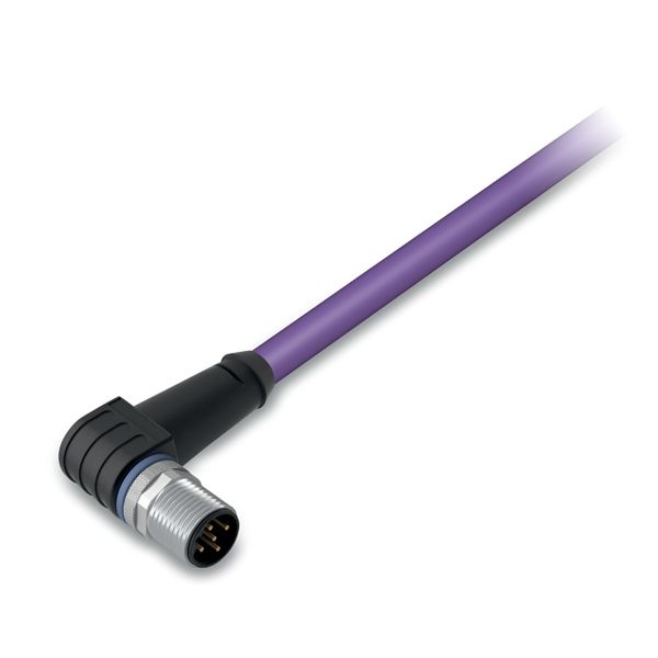 PROFIBUS cable M12B plug angled 5-pole violet image 3