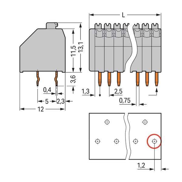 PCB terminal block push-button 0.5 mm² blue image 2