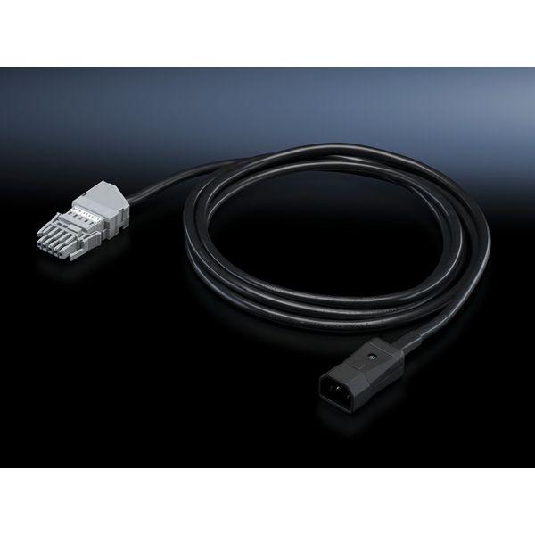 DK Connection cable, L: 3 m, 10 A, 1-phase, Wago X-Com, C14, For PSM image 1