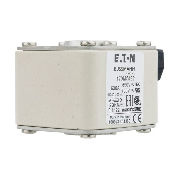 Fuse-link, high speed, 630 A, AC 690 V, size 2, aR, IEC, UL, single indicator image 10