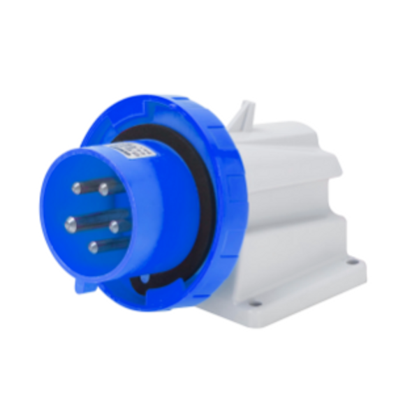 90° ANGLED SURFACE MOUNTING INLET - IP67 - 3P+N+E 32A 200-250V 50/60HZ - BLUE - 9H - SCREW WIRING image 1