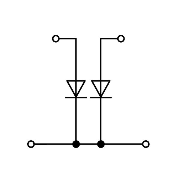 Component terminal block double-deck with 2 diodes 1N4007 gray image 2