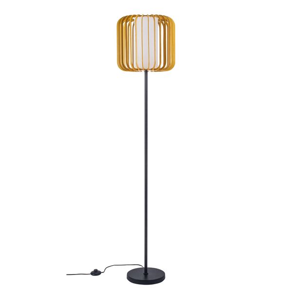 Floor lamp IP20 VIVA E27 15 Black Light wood image 1