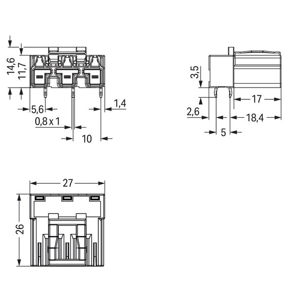 770-893/011-000/081-000 Plug for PCBs; angled; 3-pole image 4