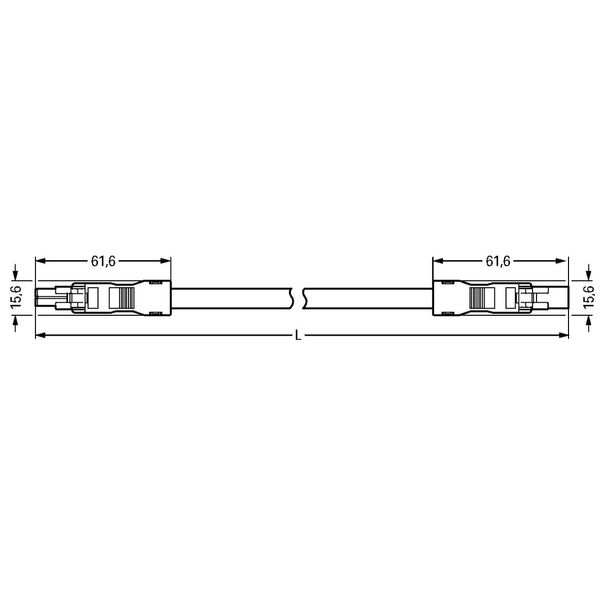 pre-assembled interconnecting cable B2ca Socket/plug blue image 3