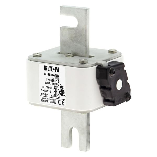 Fuse-link, high speed, 400 A, AC 1000 V, DIN 3, 74 x 92 x 138 mm, aR, DIN, IEC, single indicator image 9