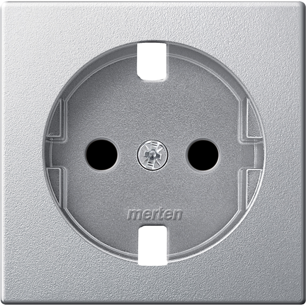 Central plate for SCHUKO socket-outlet insert, aluminium, System M image 4