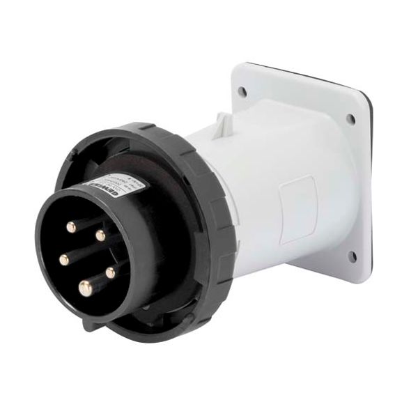 STRAIGHT FLUSH MOUNTING INLET - IP67 - 3P+N+E 32A 480-500V 50/60HZ - BLACK - 7H - SCREW WIRING image 2