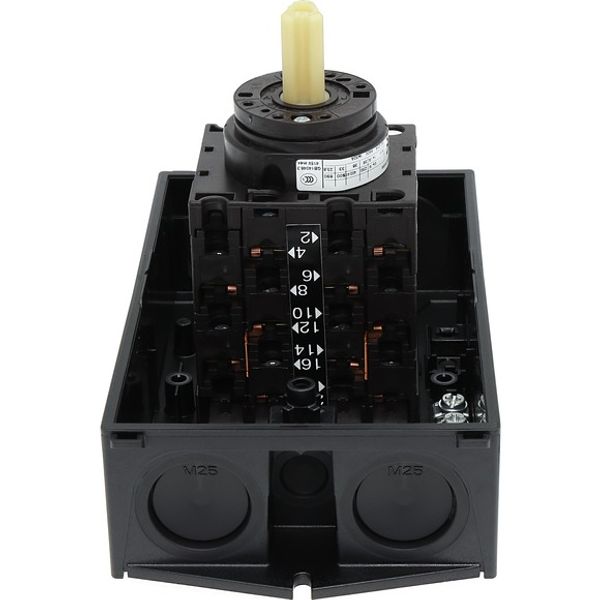 Reversing star-delta switches, T3, 32 A, surface mounting, 5 contact unit(s), Contacts: 10, 60 °, maintained, With 0 (Off) position, D-Y-0-Y-D, Design image 6