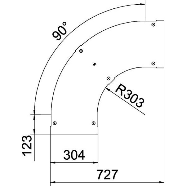 LBD 90 300 R3 A4 90° bend cover with turn buckle B300 image 2