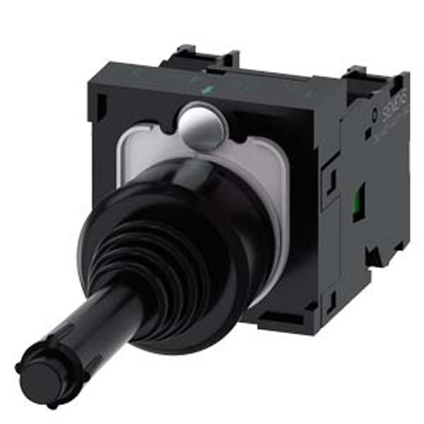 Coordinate switch, 22 mm, round, plastic, black, 2 switch positions, horizontal latching, with mechanical  3SU1100-7BA10-1NA0-Z Y11 image 2