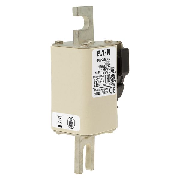 Fuse-link, high speed, 125 A, AC 1250 V, compact size 1, 45 x 58 x 138 mm, aR, DIN, IEC, type K indicator image 9