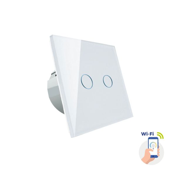 TWO ZONES LIGHT SWITCH WHITE WI-FI SPECTRUM SMART image 1