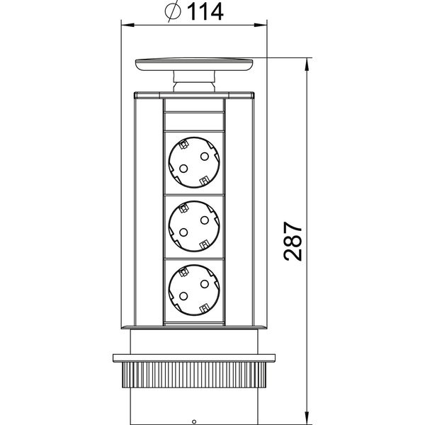 DBV-A3E D3S Deskbox, lowerable for installation in table tops image 2