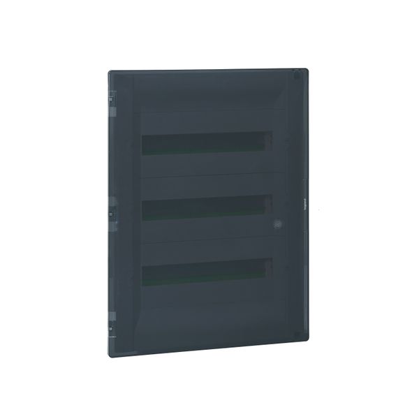 Flush-mounting cabinet Practibox³ -earth + neutral -transparent door -54 modules image 1