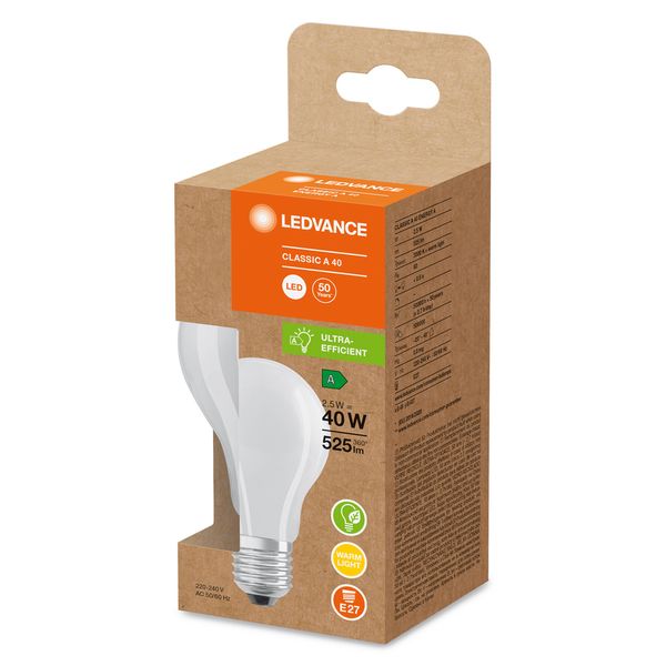 LED CLASSIC A ENERGY EFFICIENCY A S 2.5W 830 Frosted E27 image 8