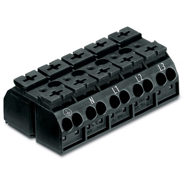 4-conductor chassis-mount terminal strip with ground contact PE-N-L1-L image 6