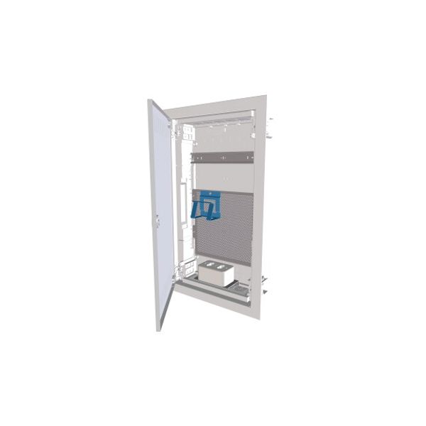 Compact distribution board-flush mounting, multimedia, 3-rows, super-slim sheet steel door image 1